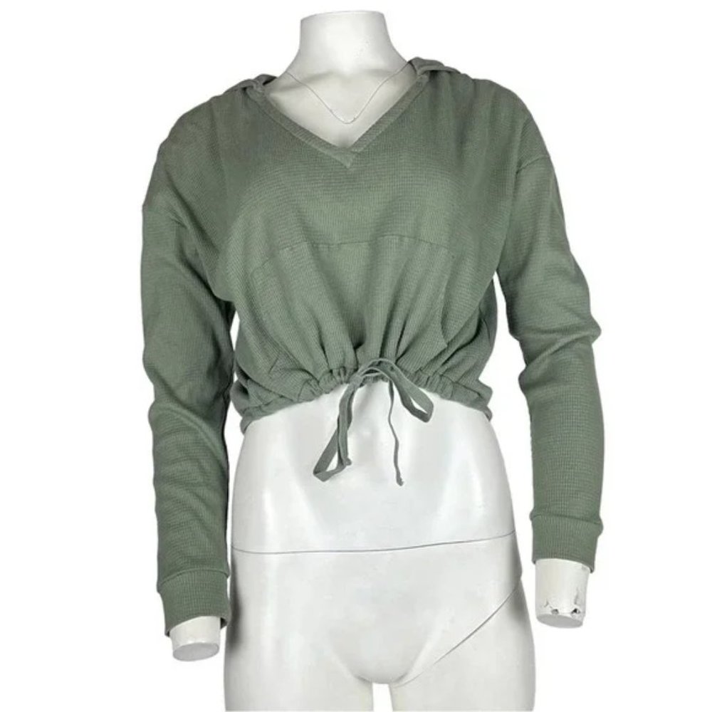 Fashion Nova Olive Waffle Knit Hoodie Jogger Set Small - Picture 5 of 10